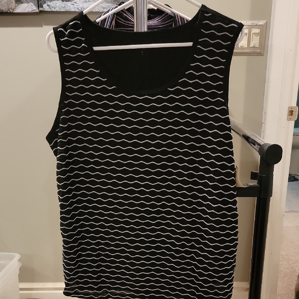 Coldwater Creek Classic Black Patterned Top